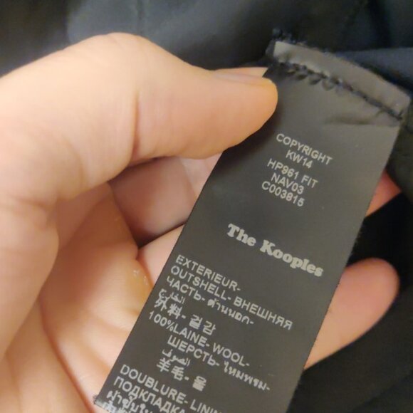 Kooples solid navy suit slim skinny fit 36x30 US 46EU 100% wool working cuffs - Picture 12 of 13